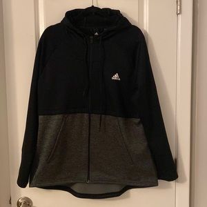 Adidas Climawarm black and gray hooded jacket size xl